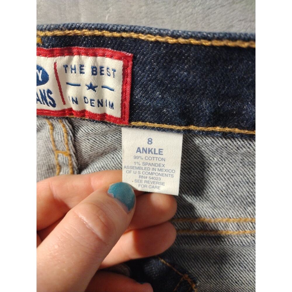Vtg Old Navy Jeans Womens 8 Ankle Dark Wash High Waist Retro Y2K Casual American - Picture 3 of 12